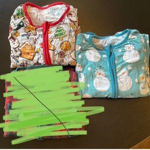 Little Sleepies Zippy 12-18 Winter Bundle Gingerbread & Snowmen